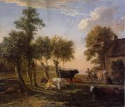 REMBRANDT Harmenszoon van Rijn Cows in the Meadow near a Farm china oil painting artist
